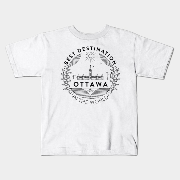 Ottawa Minimal Badge Design Kids T-Shirt by kursatunsal